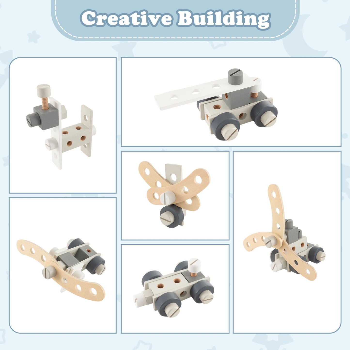 Kids Play Tool Workbench Set with 61 Pcs Tool and Parts Set, Blue Pretend Toys at Gallery Canada