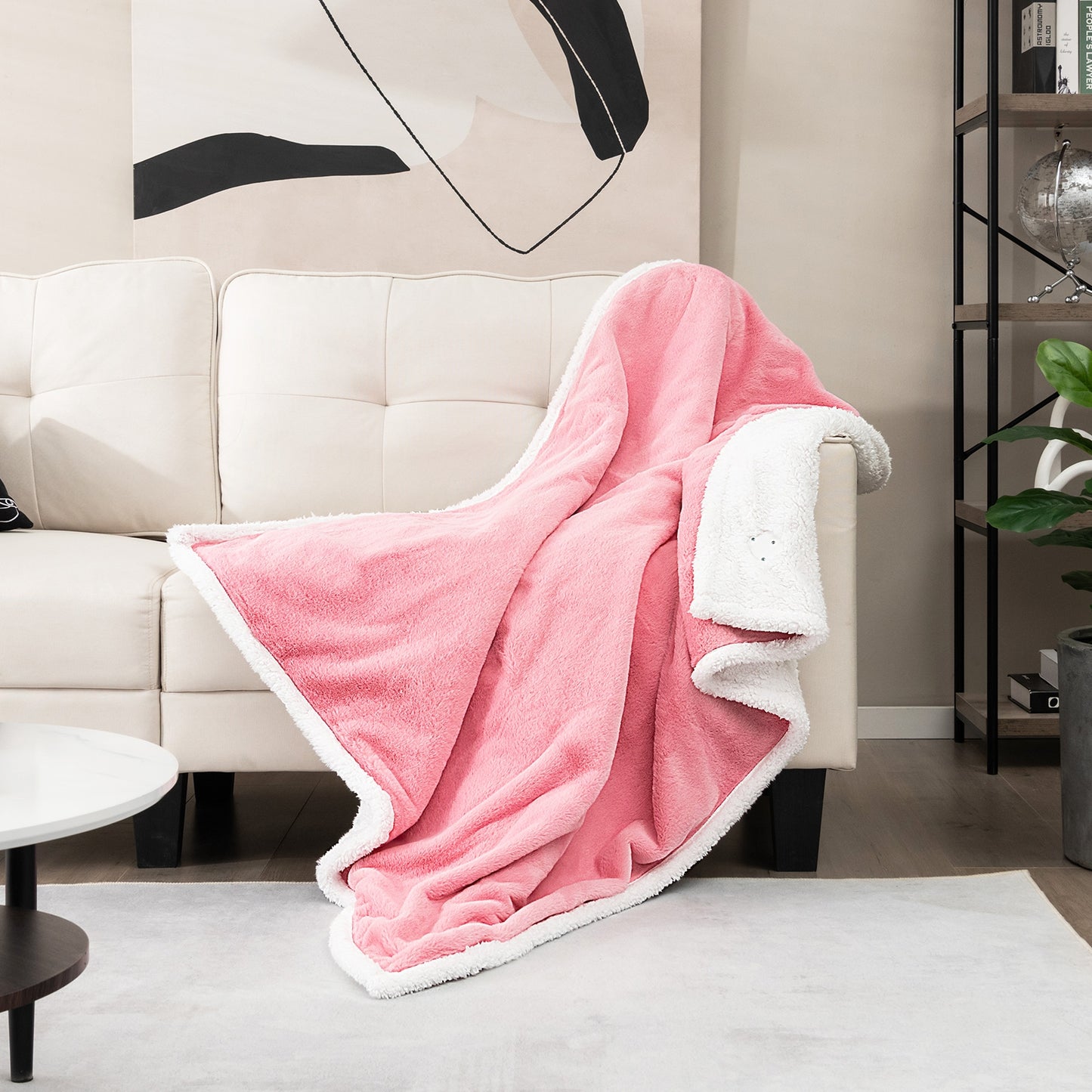 Electric Heated Blanket Throw, 10 Heat Settings, Pink Bedding at Gallery Canada