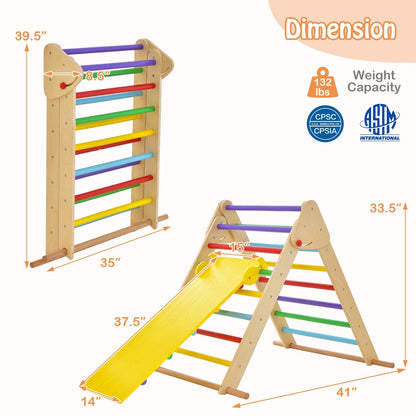 Kids Climbing Triangle Set with Adjustable and Reversible Ramp, Multicolor at Gallery Canada