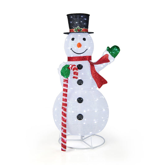 5 Feet Pop-up Christmas Snowman with 180 LED Lights, White at Gallery Canada