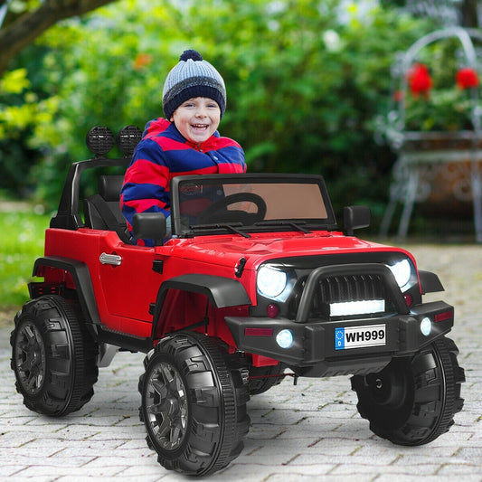 12V Kids Ride On Truck With Remote Control, Double Magnetic Door, Red Powered Ride On Toys Red at Gallery Canada