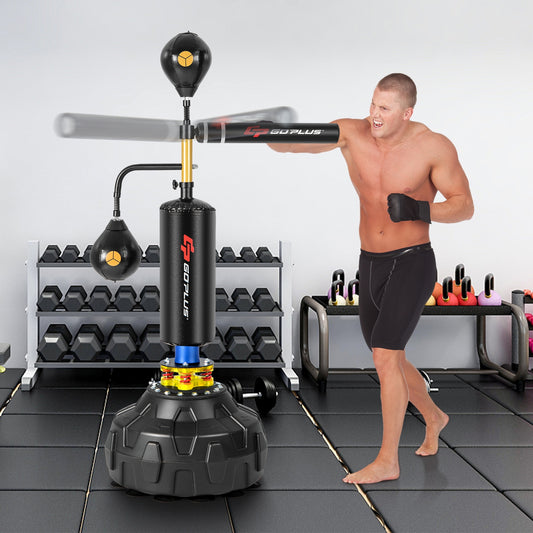 Freestanding Boxing Speed Trainer, Adjustable Height, Fillable 360 Spinning Bar