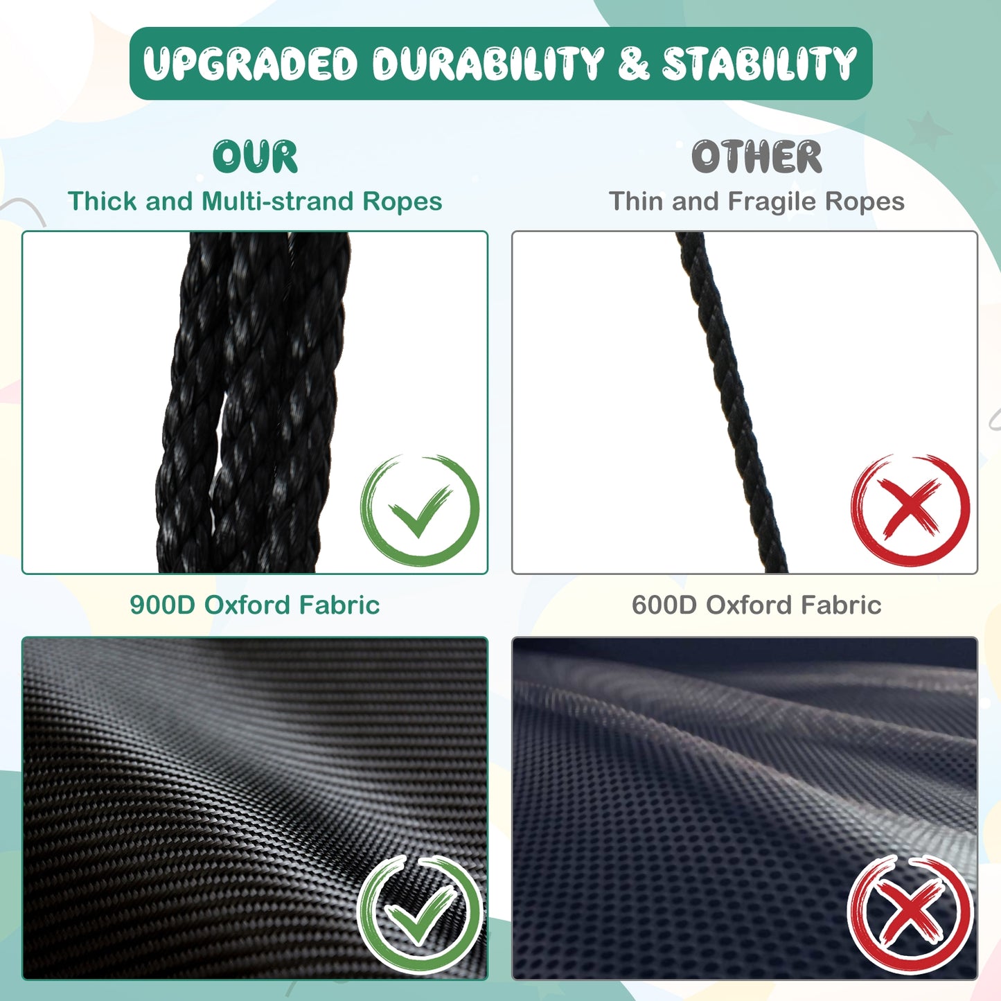 40 Pouces Balançoire Arbre Soucoupe, Ronde, Cordes Réglables, Mousquetons, Vert