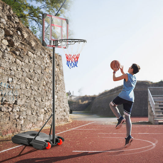 Basketball Hoop Stand, 5 Feet-6.8 Feet Height Adjustable, Black Sport Equipments Black at Gallery Canada