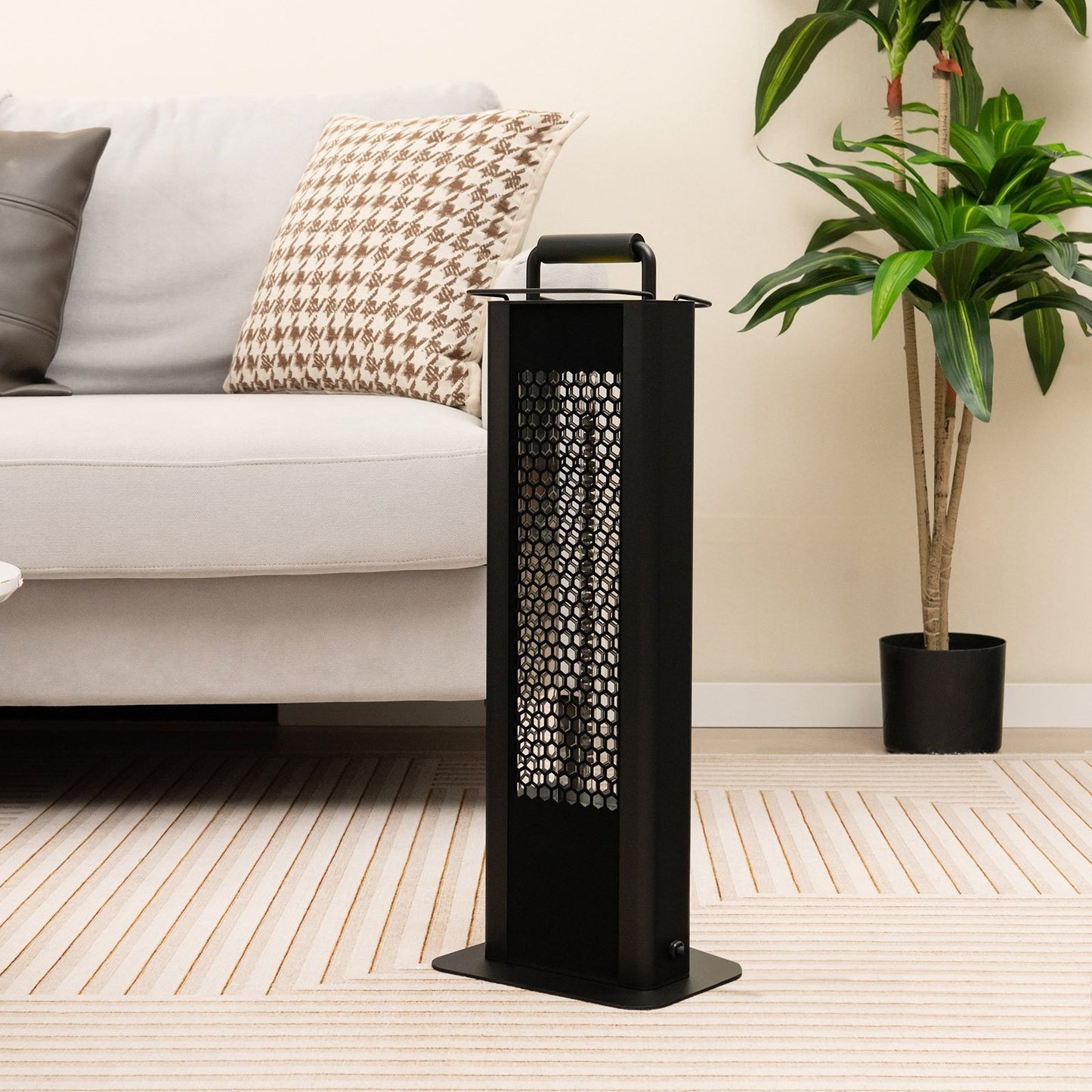 IP65 Waterproof Aluminum Heater with Double-Sided Heating and Overheat Protection, Black