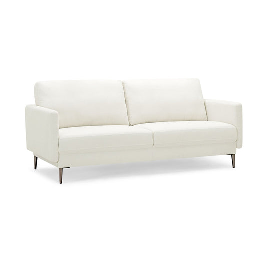Modern Loveseat with Comfy Backrest Cushions, White