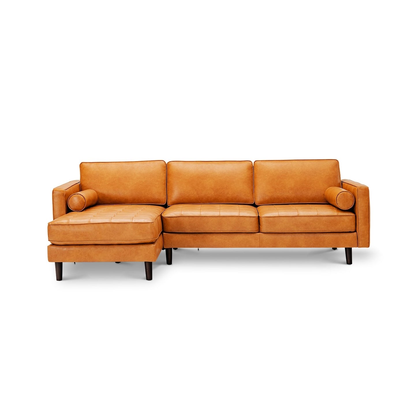3-Seat L-Shaped Sectional Sofa Couch for Living Room, Orange
