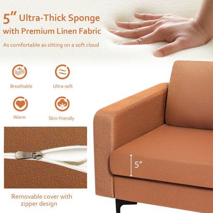 Modern Accent Armchair with Side Storage Pocket, Orange
