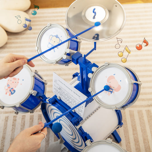 Kids Drum Set, Educational Percussion Musical Instrument Toy, Blue Musical Toys Blue at Gallery Canada