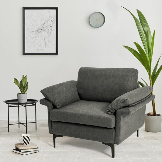Modern Fabric Accent Armchair, Gray Sofas & Loveseats Gray at Gallery Canada