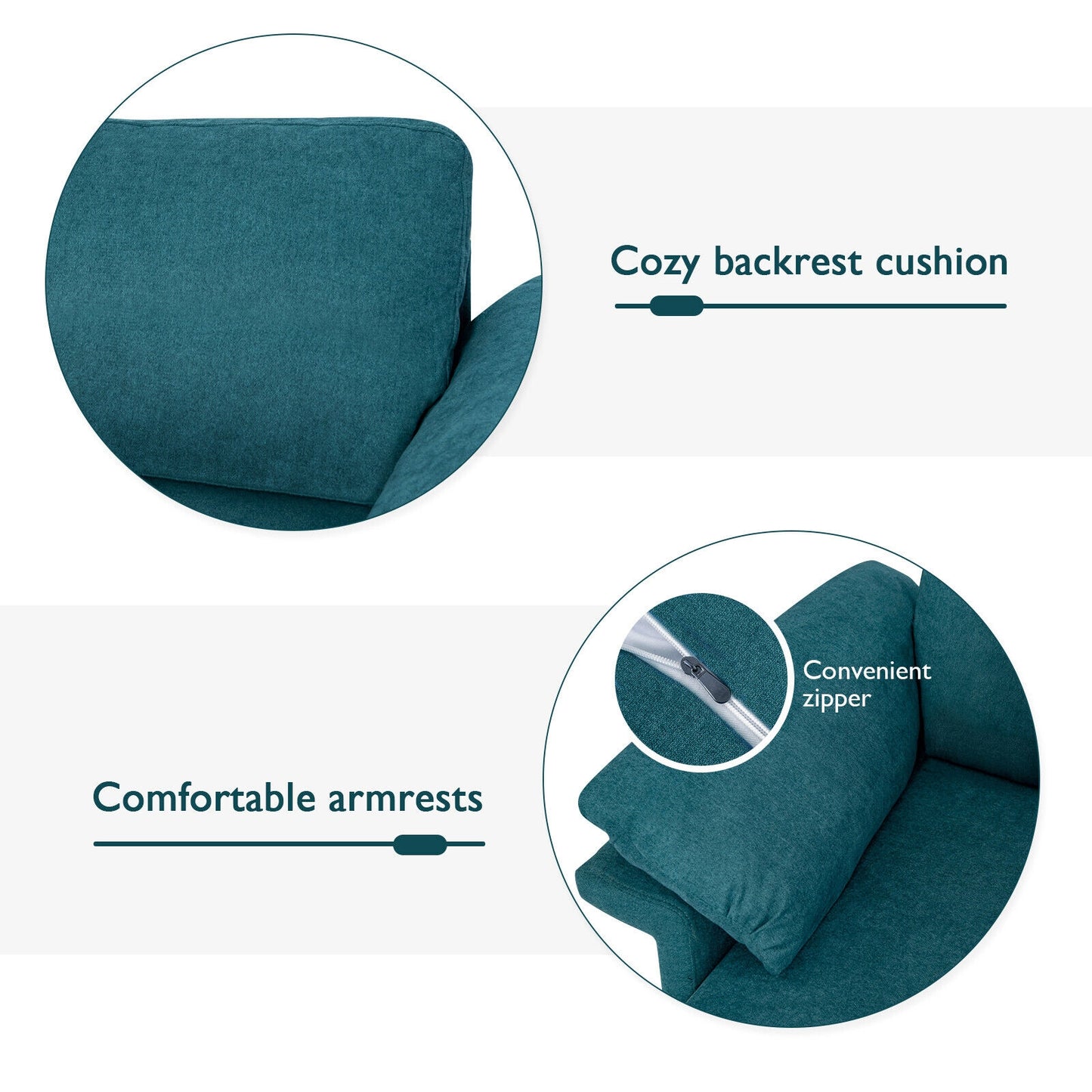 Modern Fabric Accent Armchair, Peacock Blue Sofas & Loveseats at Gallery Canada
