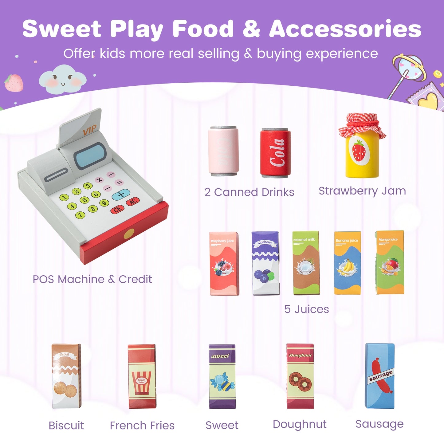 Kids Grocery Store Playset With Cash Register, Gray Play Kitchen Sets at Gallery Canada