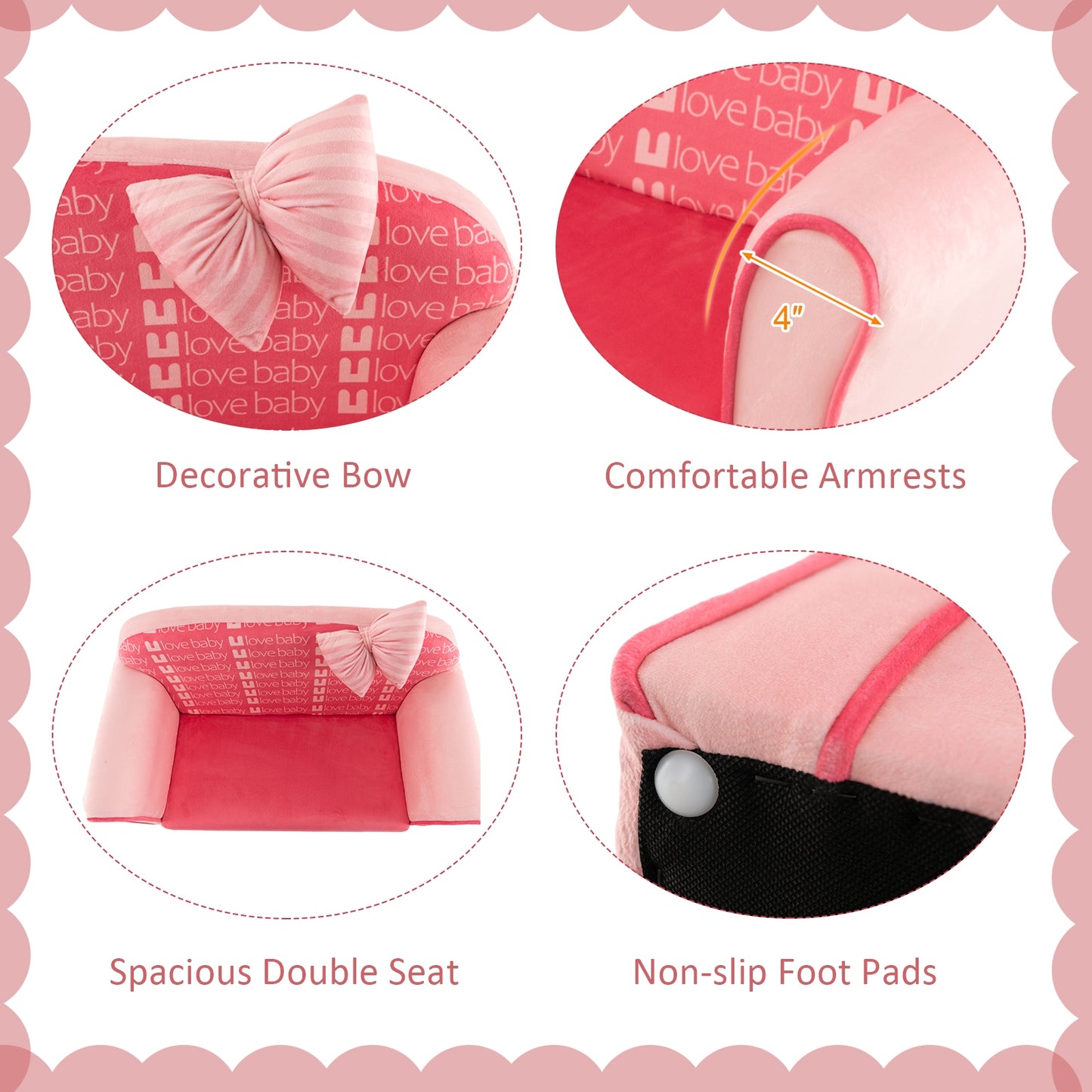 Kids Sofa Chair With Ottoman, Pink Kids Chairs & Seating at Gallery Canada