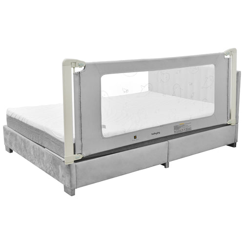 Bed Rail Guard for Toddlers Kid with Adjustable Height and Safety Lock-79 inch, Gray