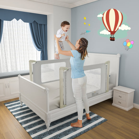 Toddler Bed Rail Guard, Adjustable Height, Safety Lock, 59 Inch, Gray Bed Rails Gray at Gallery Canada