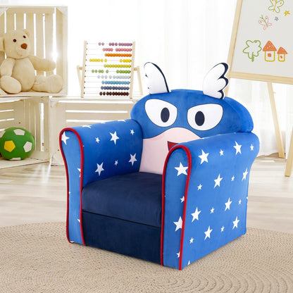 Original Kids Sofa with Armrest and Thick Cushion, Blue