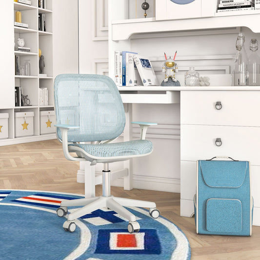 Swivel Mesh Children Computer Chair, Adjustable Height, Blue Kids Chairs & Seating Blue at Gallery Canada
