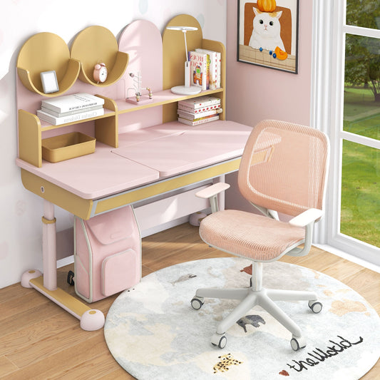 Swivel Mesh Children Computer Chair, Adjustable Height, Pink Kids Chairs & Seating Pink at Gallery Canada