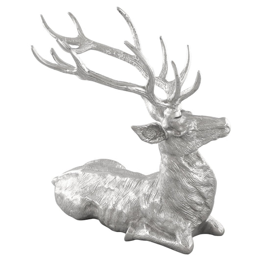 Standing Reindeer Statue Aluminum Deer Sculpture for Indoors Christmas Decor, Silver at Gallery Canada