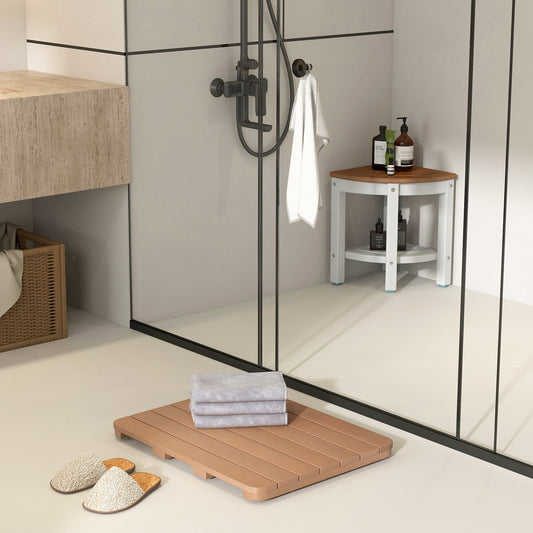 Waterproof HIPS Bath Spa Shower Mat, Non Slip Foot Pads, Brown Bath Safety Brown at Gallery Canada
