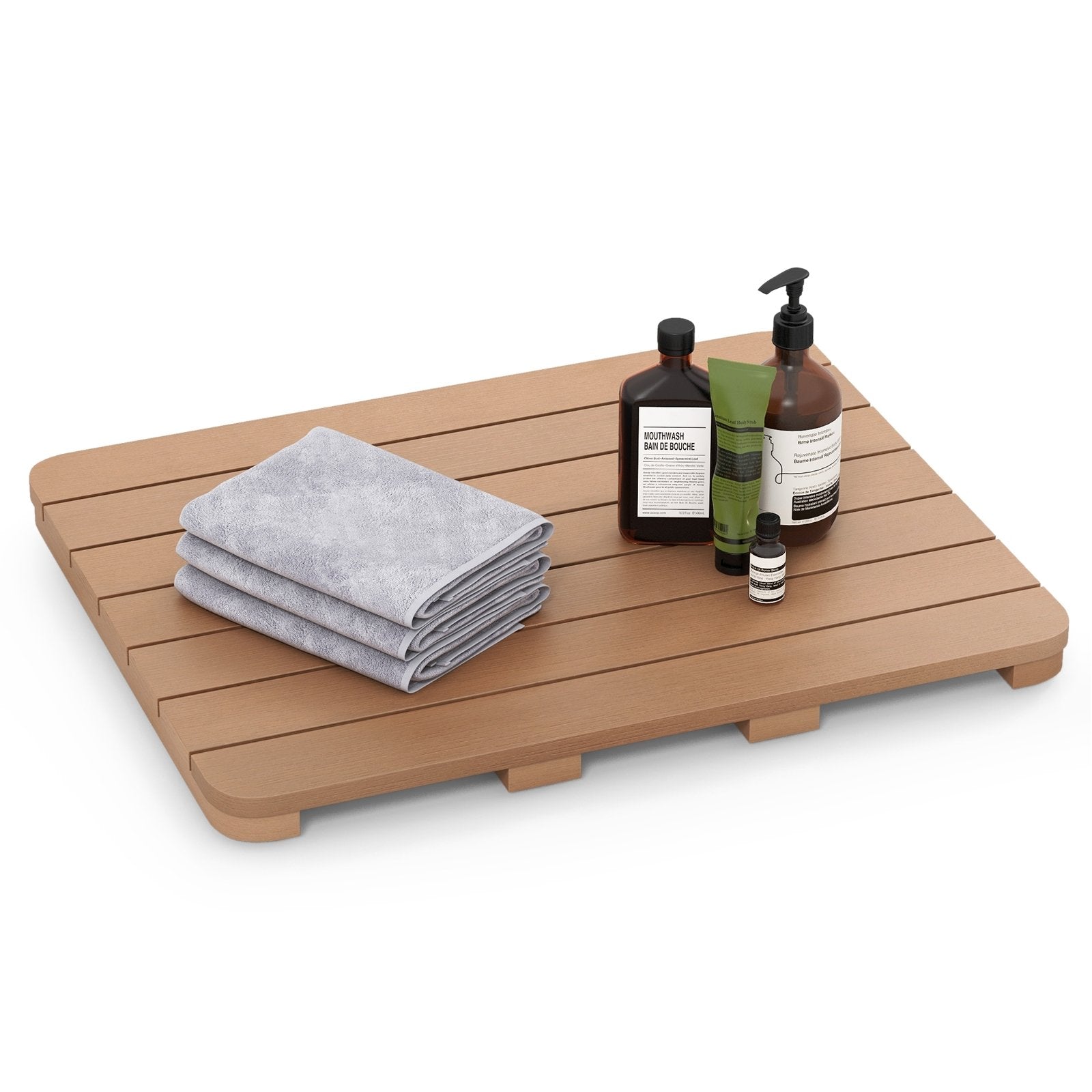 Waterproof HIPS Bath Spa Shower Mat with Non Slip Foot Pads, Brown at Gallery Canada