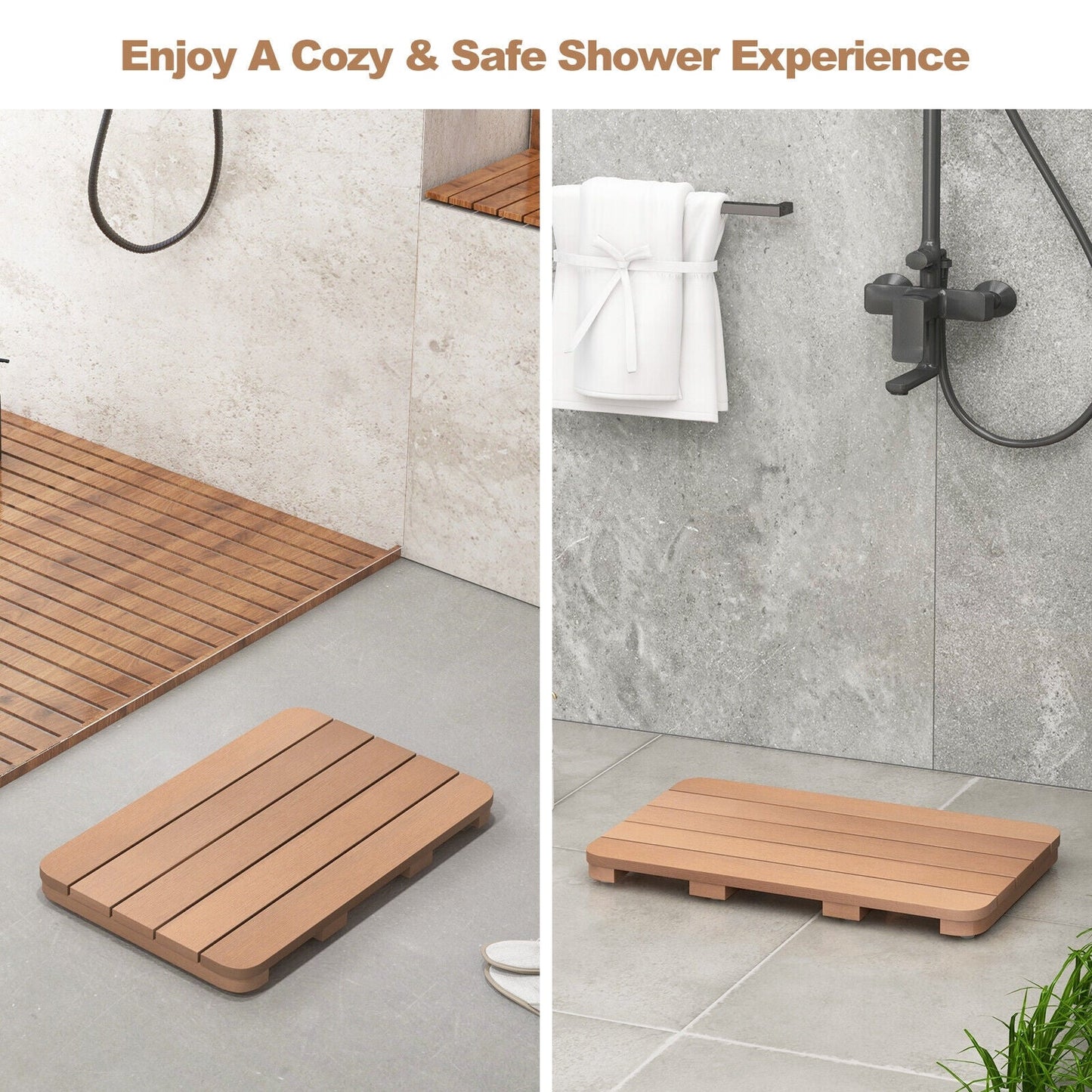 Waterproof HIPS Spa Shower Mat for Bathroom with Non Slip Foot Pads - Gallery Canada