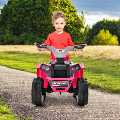 Kids Ride on ATV 4 Wheeler Quad Toy Car with Direction Control, Pink
