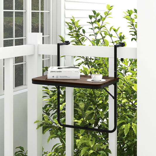 Folding Hanging Table, 3-Level Adjustable Height, Patio Balcony Coffee Table