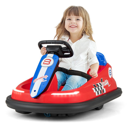 6V kids Ride-on Bumper Car with 360° Spinning and Dual Motors, Red