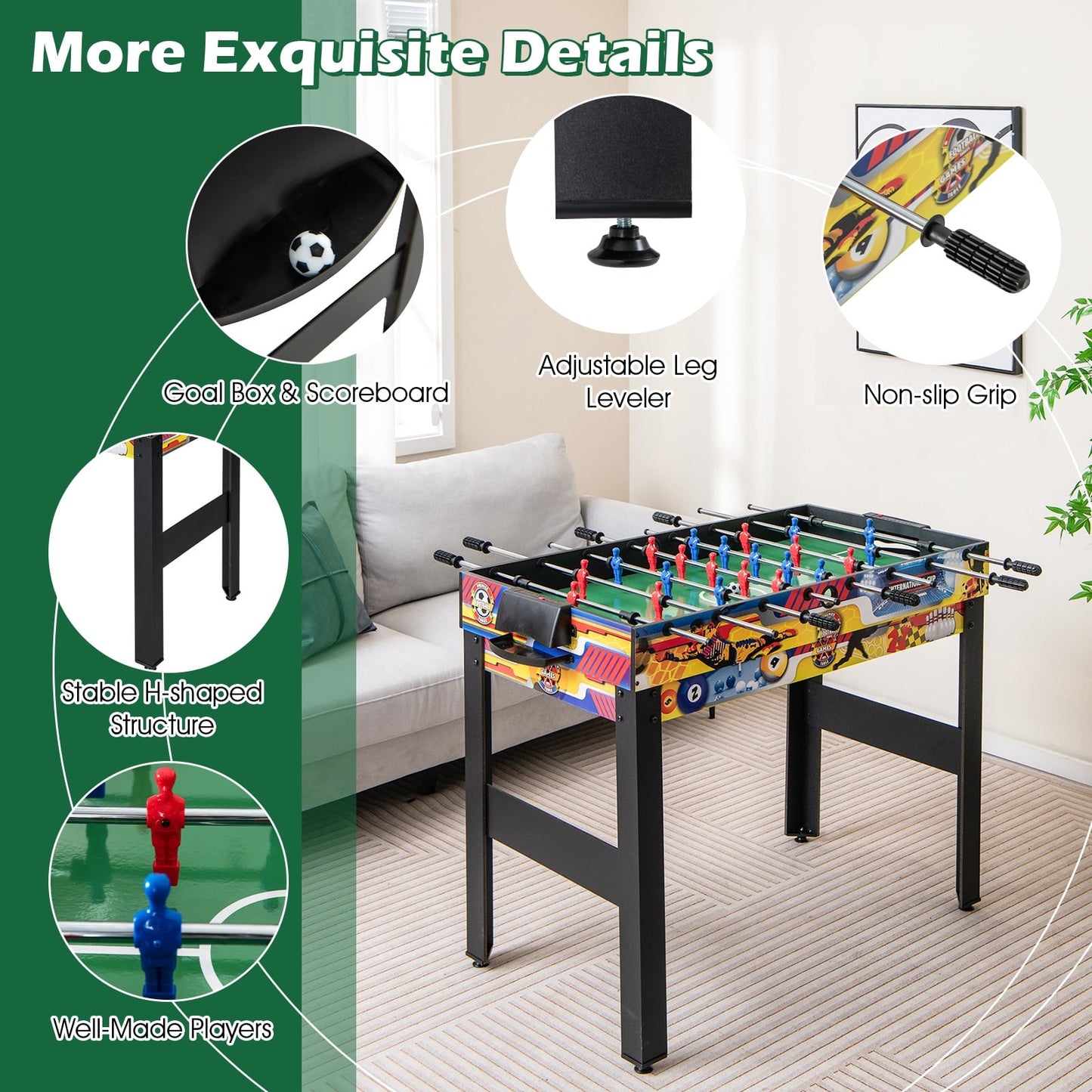 12-in-1 Game Table Set, Foosball Air Hockey Pool Chess Ping Pong, Multicolor Game Room at Gallery Canada