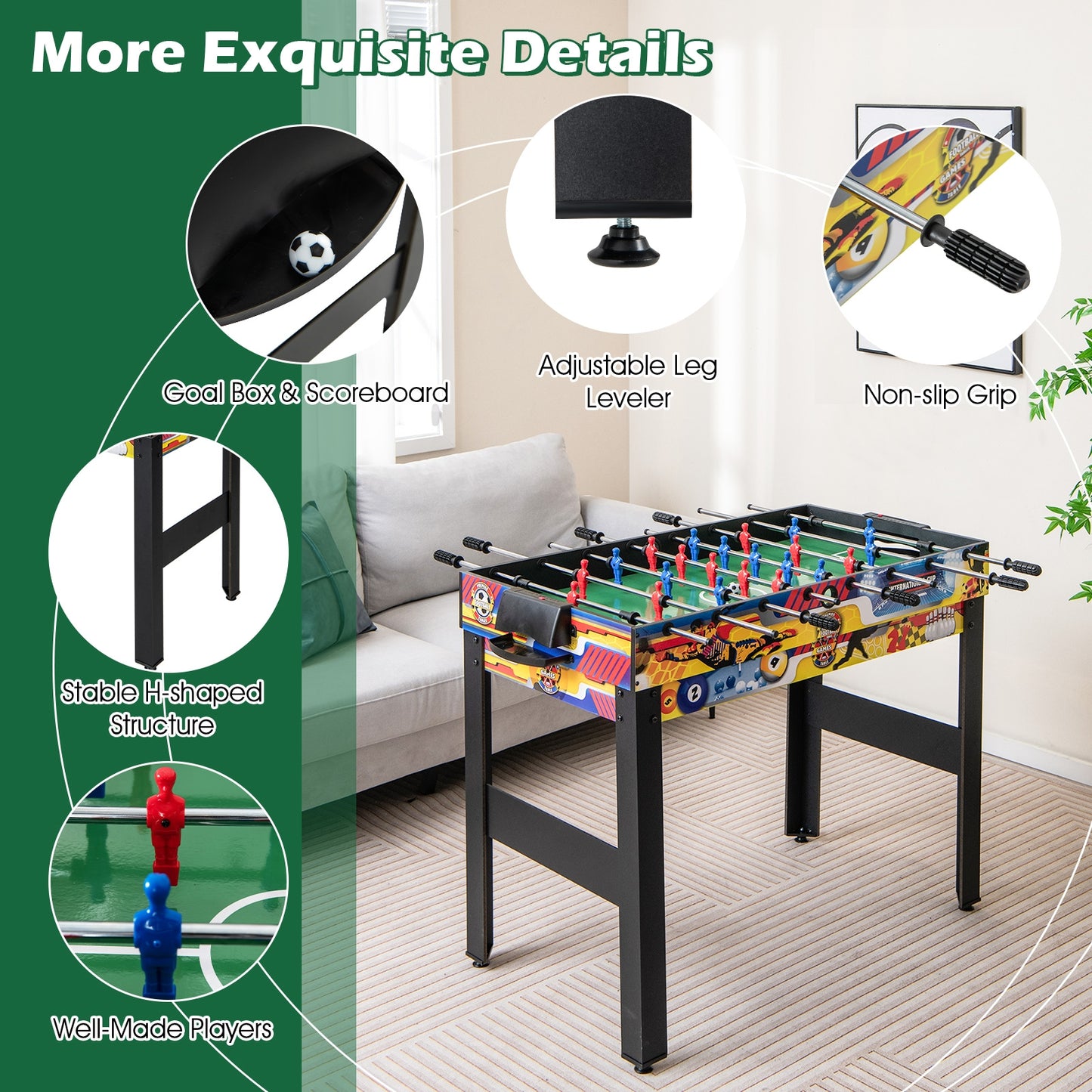 12-in-1 Combo Game Table Set with Foosball Air Hockey Pool Chess and Ping Pong, Multicolor Game Room at Gallery Canada