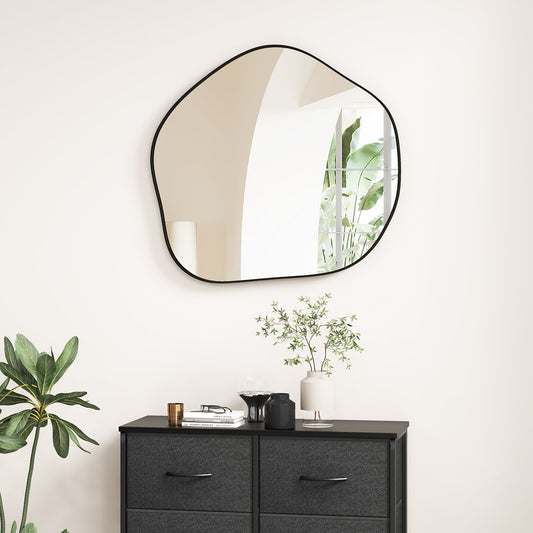 Irregular Wall Mirror, Metal Frame, Asymmetrical, Black Wall Mirrors Black at Gallery Canada