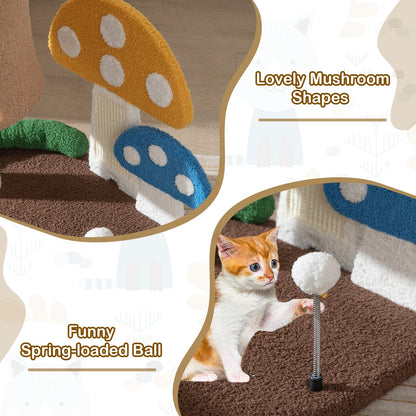 4-In-1 Cat Tree with Condo and Platform, Multicolor