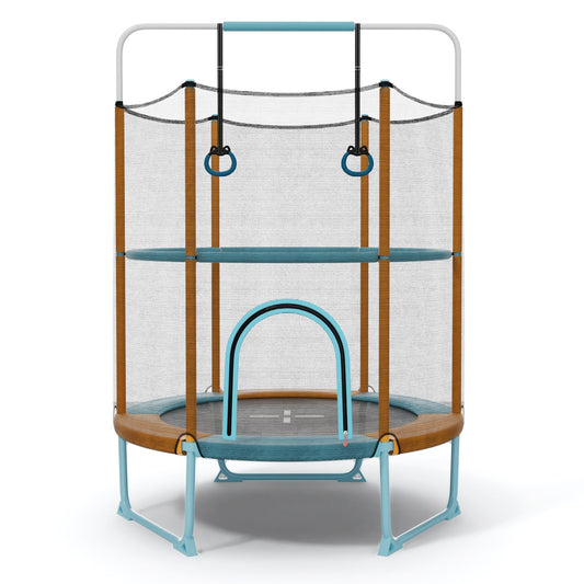 60" Trampoline with Gymnastic Bar and Rings for Kids, Orange at Gallery Canada