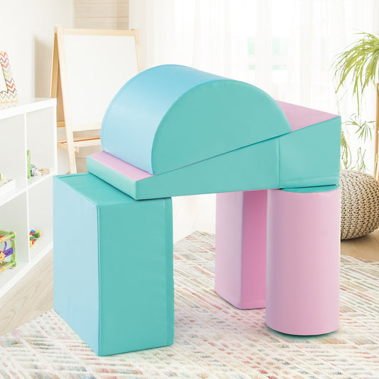 5-Piece Kids Climb and Crawl Activity Playset, Green Climbers & Slides Green at Gallery Canada