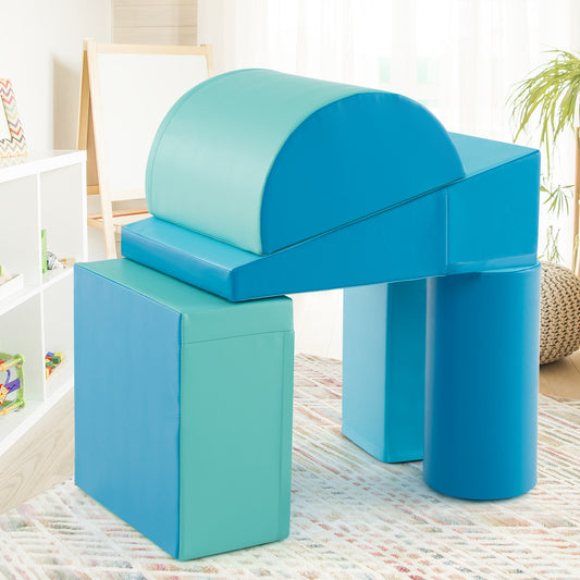 5-Piece Kids Climb And Crawl Activity Playset, Navy Climbers & Slides Navy at Gallery Canada