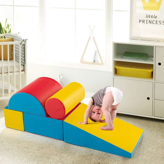 5-Piece Kids Climb And Crawl Activity Playset, Red Climbers & Slides Red at Gallery Canada