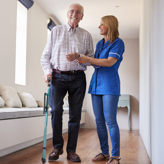Lightweight Adjustable Folding Cane Seat, Blue Walkers & Rollators Blue at Gallery Canada