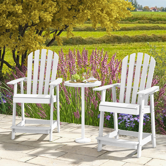 HDPE Patio Chair With Armrest, Footrest, White Adirondack Chairs White at Gallery Canada