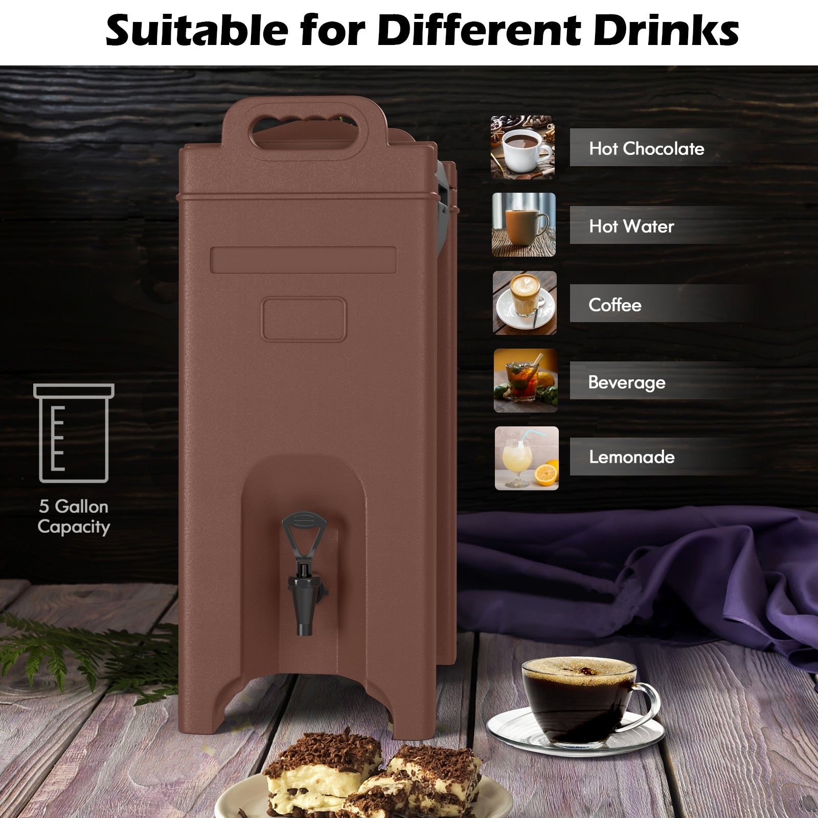 5 Gallon Insulated Beverage Server Dispenser - Gallery Canada