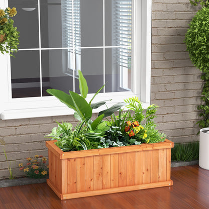 Raised Garden Bed Wooden Planter Box with 4 Drainage Holes and Detachable Bottom Panels at Gallery Canada