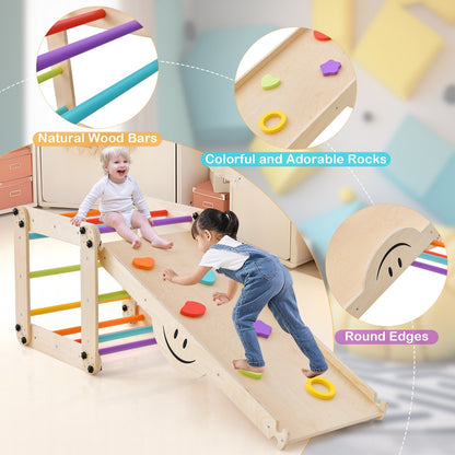 Climbing Triangle Ladder Toy Indoor Jungle Gym with Reversible Ramp - Gallery Canada