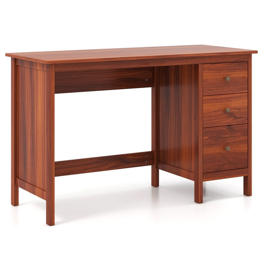 3-Drawer Home Office Study Computer Desk with Spacious Desktop, Brown at Gallery Canada