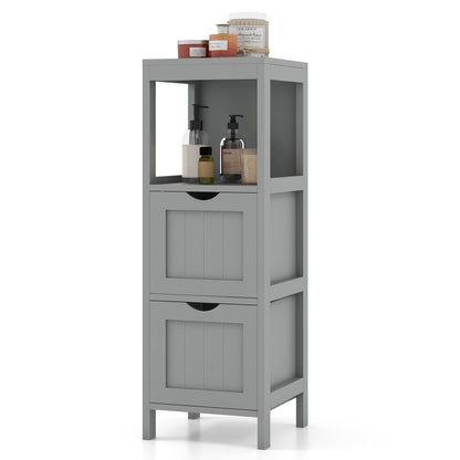 Freestanding Storage Cabinet with 2 Removable Drawers for Bathroom, Gray