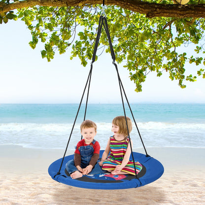 40 Inches Saucer Tree Swing with Adjustable Hanging Ropes and 900D Oxford Fabric-Rocket