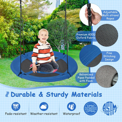40 Inches Saucer Tree Swing with Adjustable Hanging Ropes and 900D Oxford Fabric-Rocket