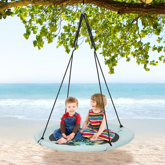 40 Inches Saucer Tree Swing with Adjustable Hanging Ropes and 900D Oxford Fabric-Forest Swing & Playsets Forest at Gallery Canada