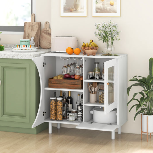 Kitchen Sideboard With Glasses Holder, White Sideboards Cabinets & Buffets White at Gallery Canada
