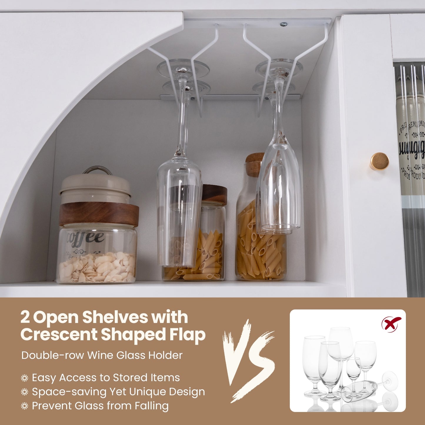 Kitchen Sideboard With Glasses Holder, White Sideboards Cabinets & Buffets at Gallery Canada