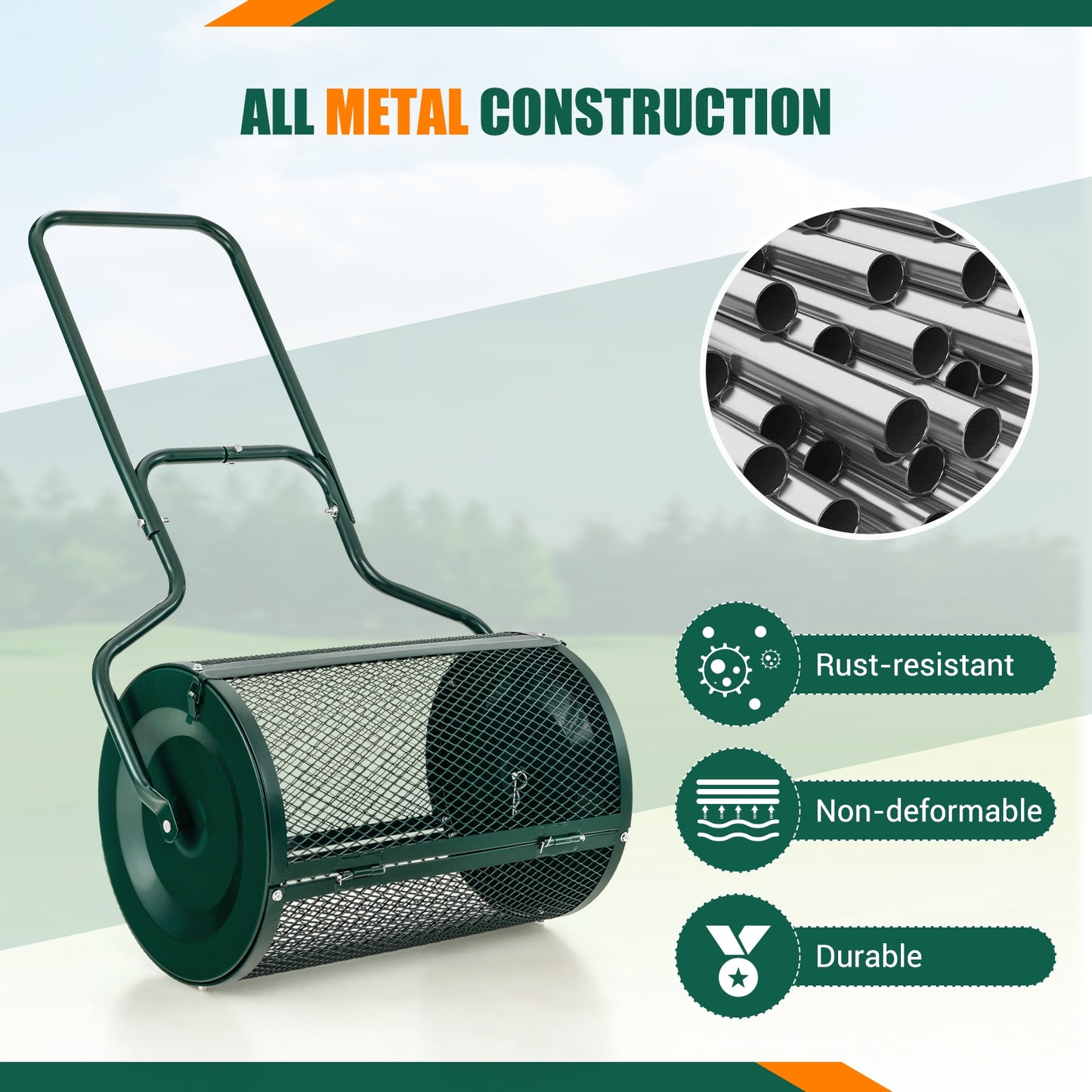 24-Inch Peat Moss Spreader, Upgrade Side Latches, U-Shape Handle, Green Garden Tools at Gallery Canada